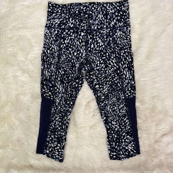 Athleta Spotty Up for Anything Crop High Rise Tight Leggings Navy Size S - Picture 2 of 10